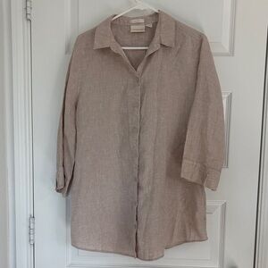 She goes no iron 100% linen quarter sleeve size 2